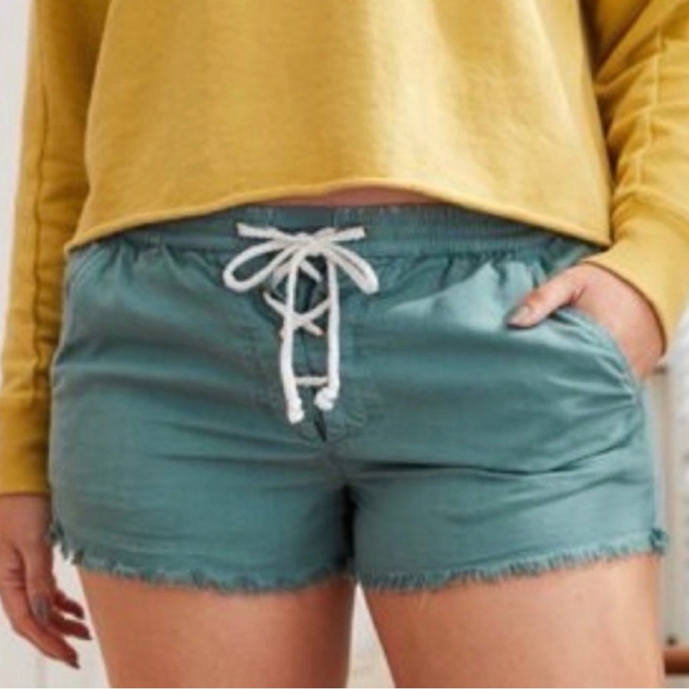 Aerie Olive Lace-Up Shorts